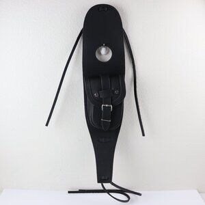 Ends Cuoio Black Leather Tank Panel Bag for Motorcycle